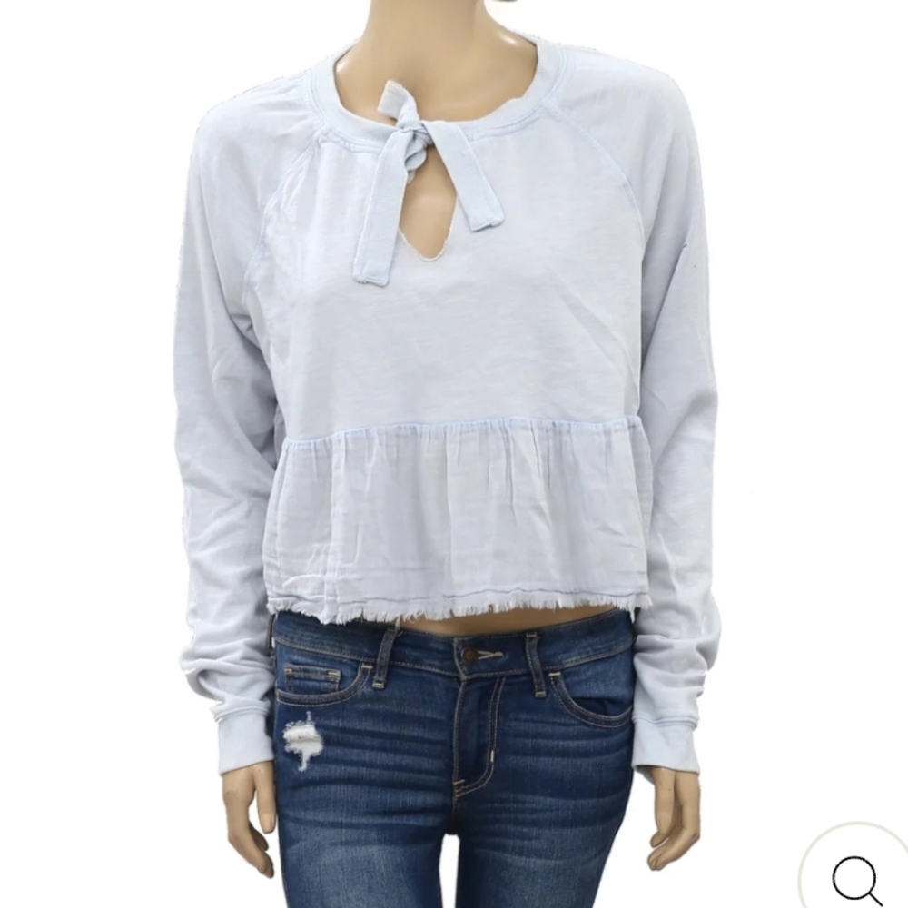 Free people Medium blue cropped babydoll